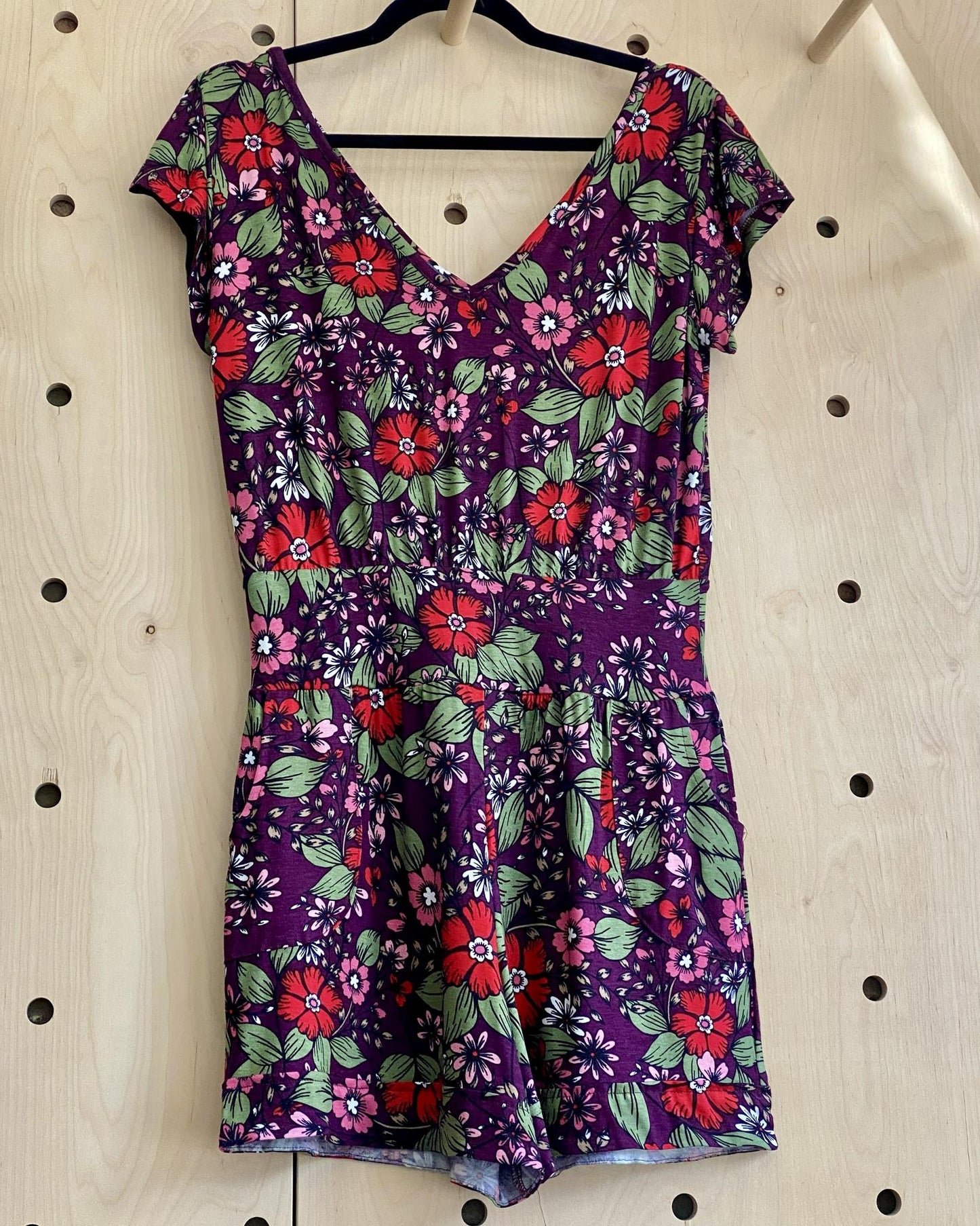 Squasht Shorts Romper in Petal Party - Berry