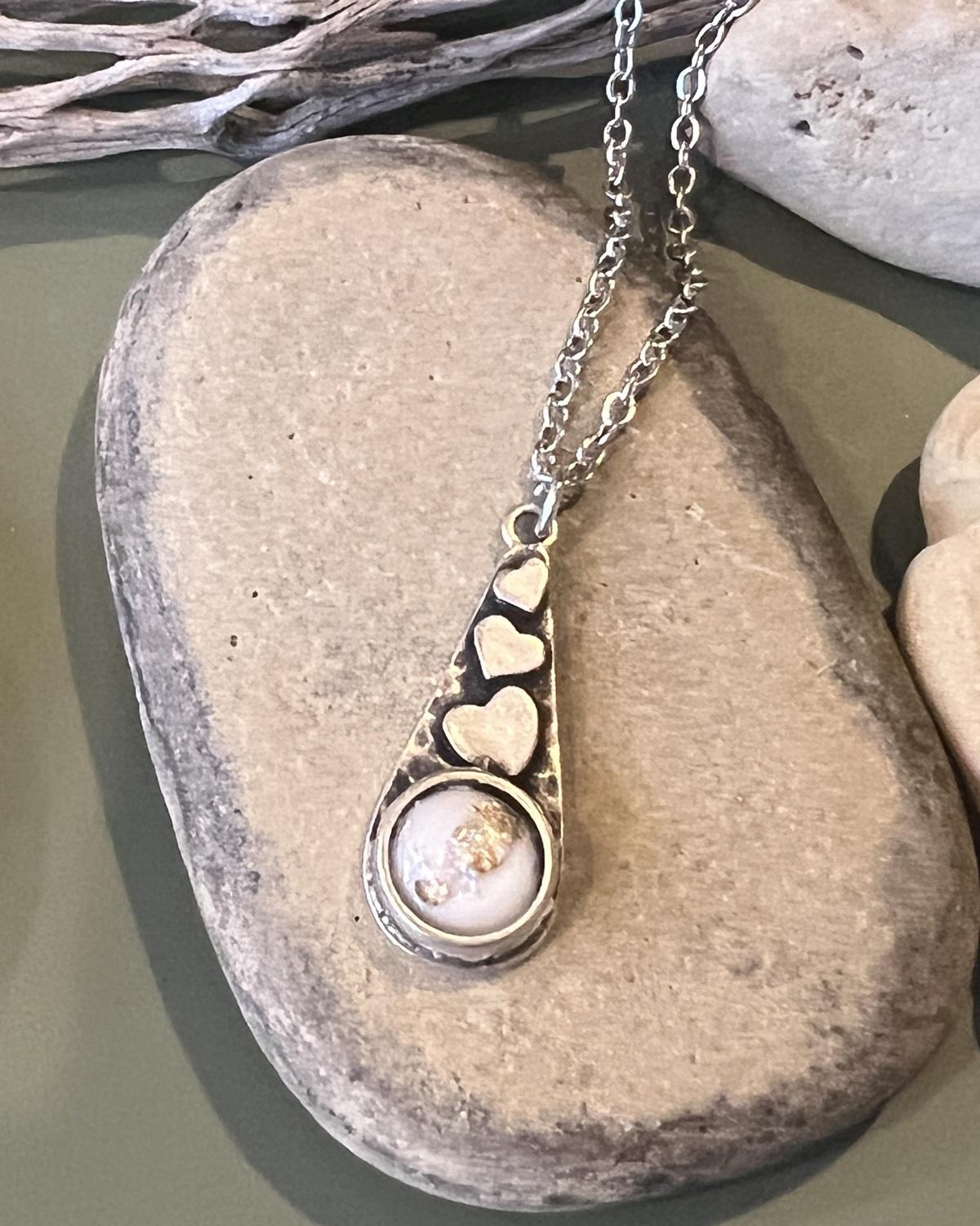 Pajaro Negro Heart Drop Necklace