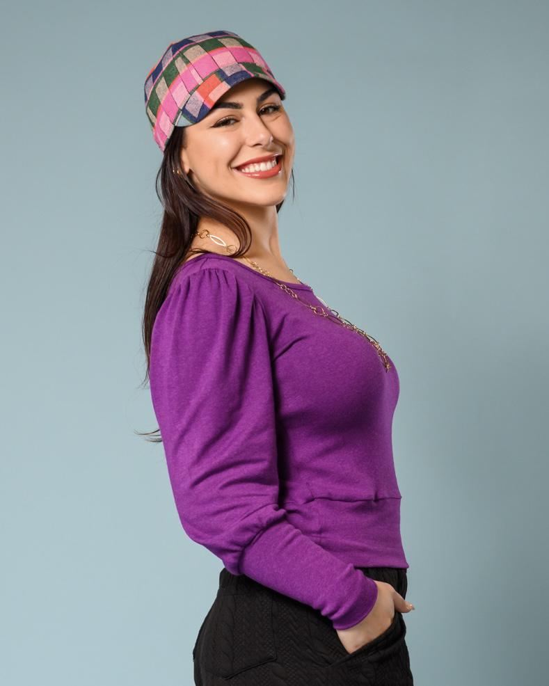 Squasht Violetta Sweater in Grape Purple - Size Small