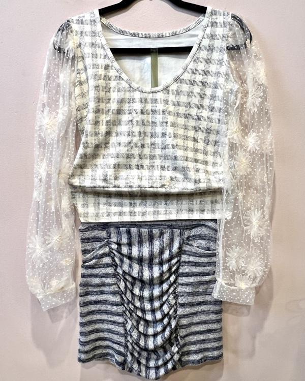 Squasht Lexi Lace Sleeve Top in Winter White - SALE - Small, XL - FINAL SALE