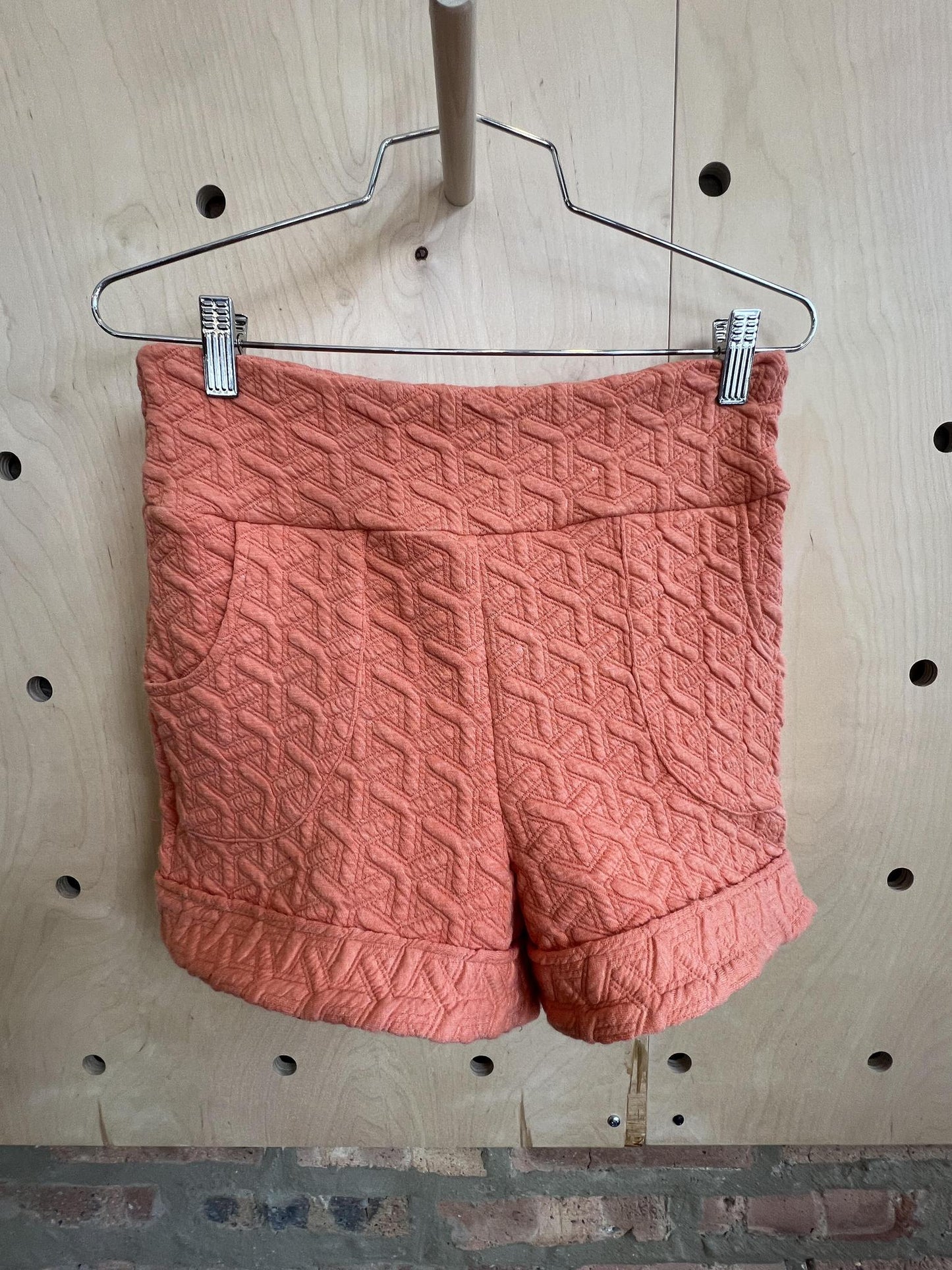 Squasht Short Shorts in Textured Orange Sherbet - SALE - Size Small, Large, 2XL