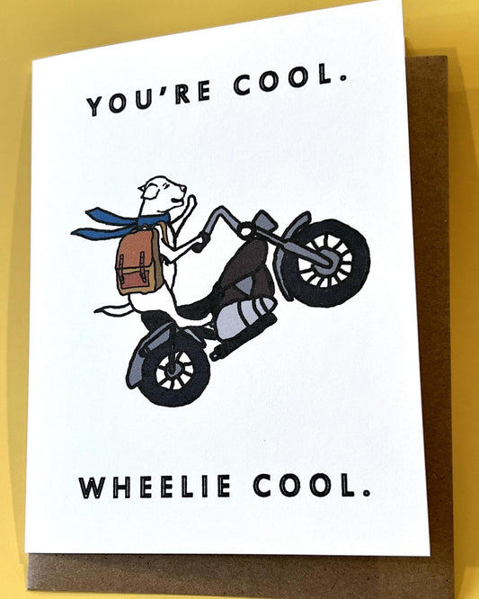 Heilo You're Cool. Wheelie Cool Birthday Card