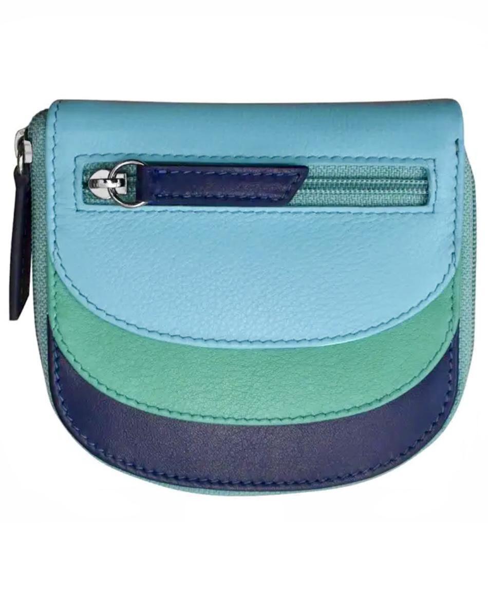 ili Leather Mini Dome Wallet in Serenity Multi