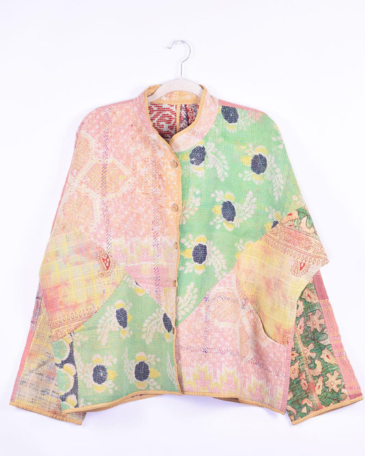 Txtile Charlie Aditi Quilted Reversible Patchwork Kantha Jacket