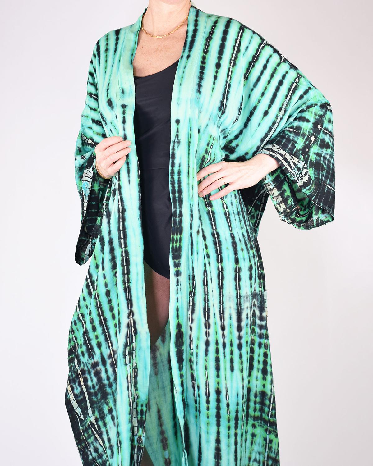 Txtile Tie Dye Kimono/Cover Up - Emerald