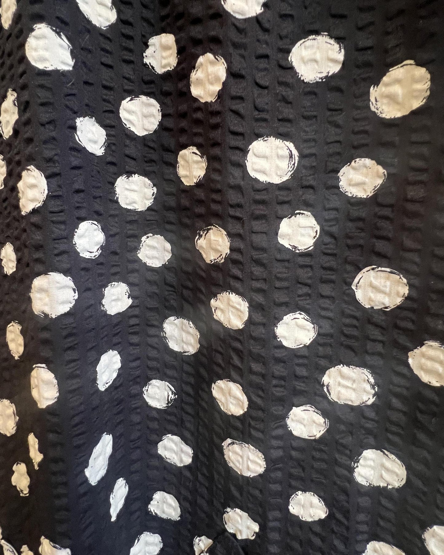 Squasht Winifred Dress Black with White Dots Cotton Ripple - Last One - Size XS - SALE