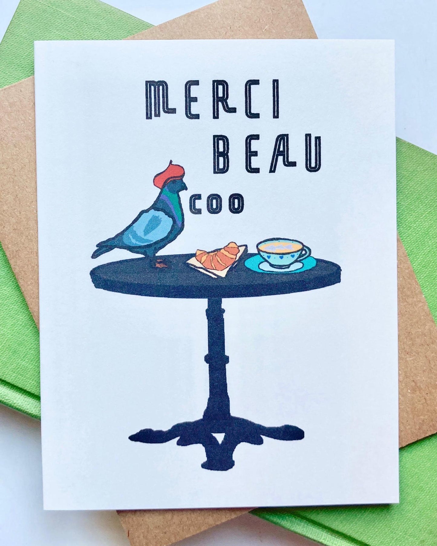 Heilo Cards Merci Beau Coo Thank You Card