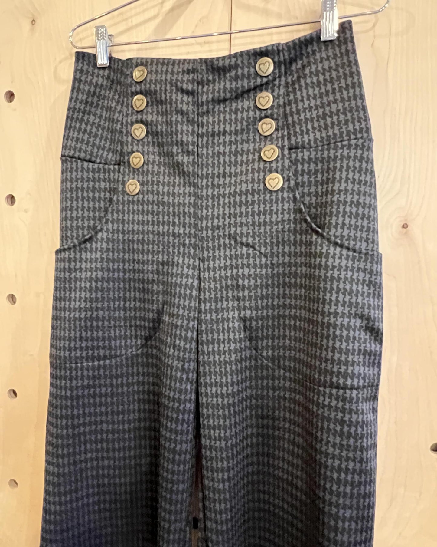 Effie's Heart Francis Pant in Black and Dark Grey Houndstooth