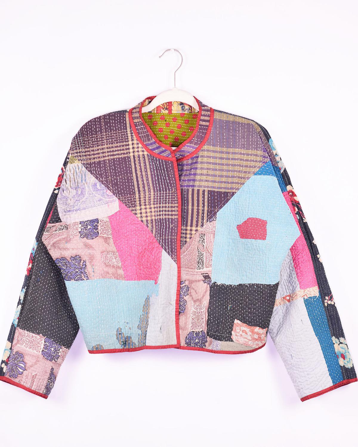 Txtile Sofie Advika Quilted Reversible Patchwork Kantha Jacket