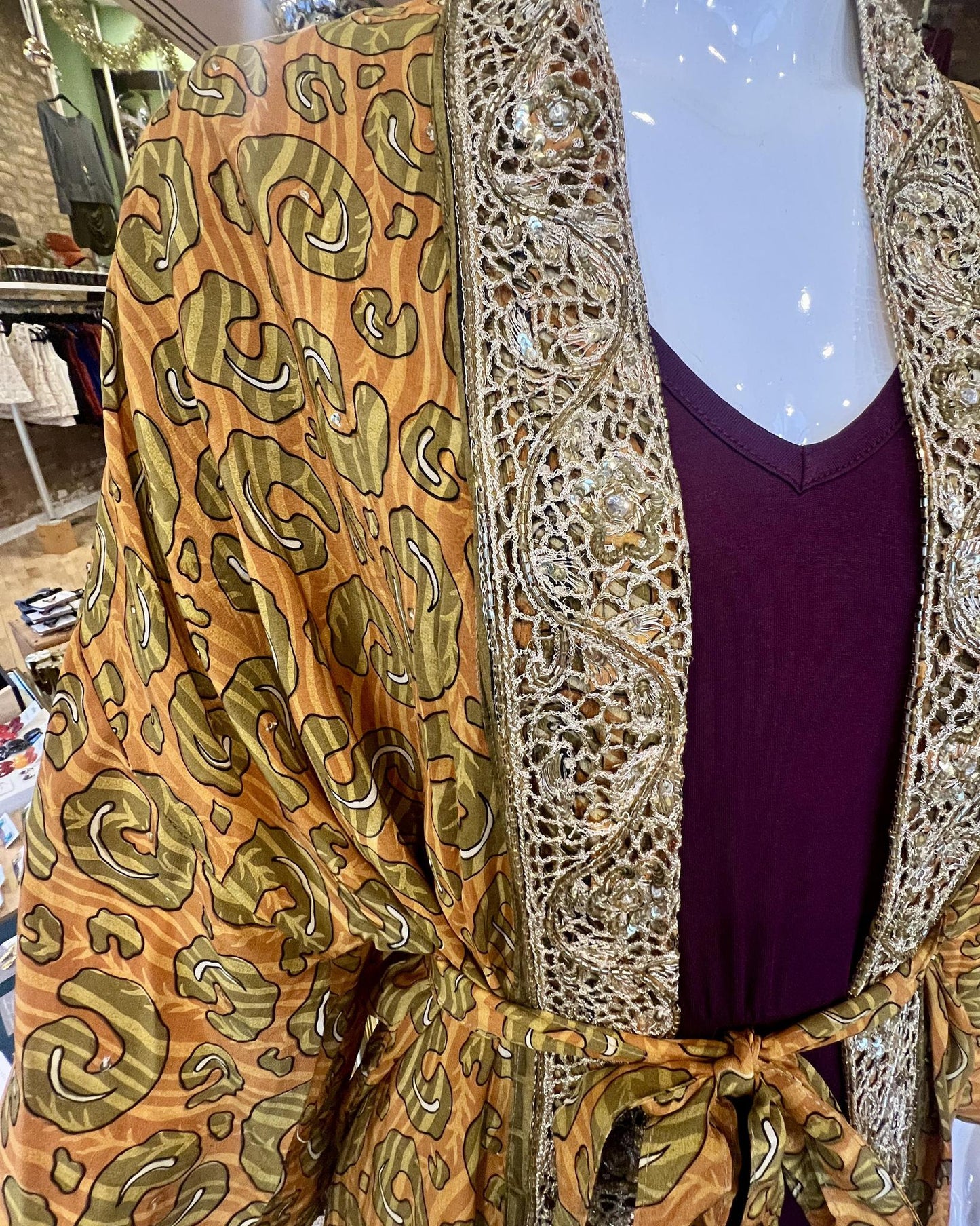 Indie Ella Ashoka Silk Robe in Queen Jaguar