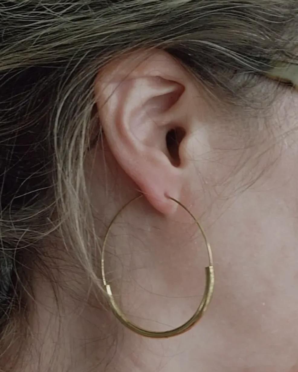 Sara Sela Brass Teardrop Hoop Earrings