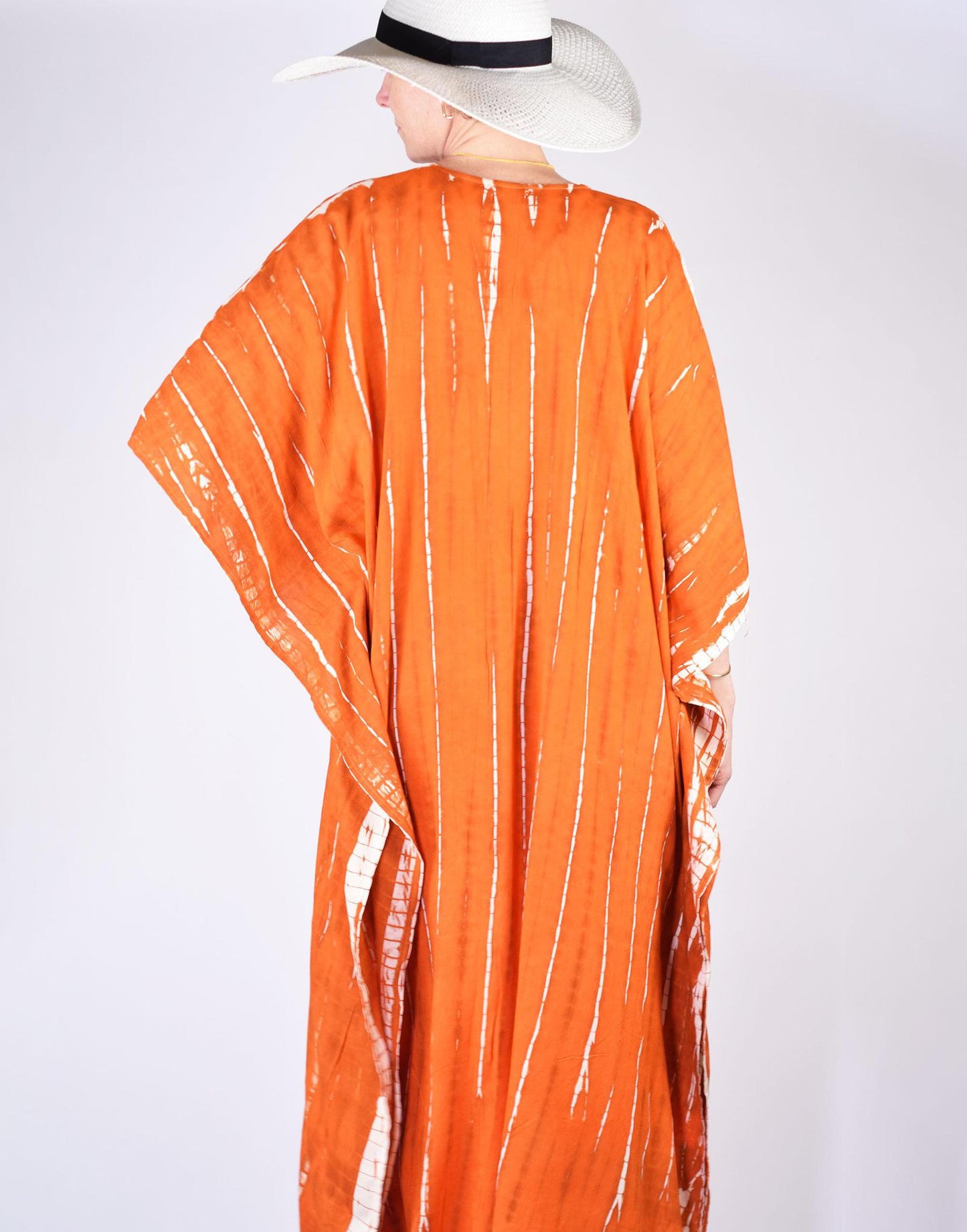Txtile Tie Dye Kaftan/ Swim Cover Up - Tangerine - SALE
