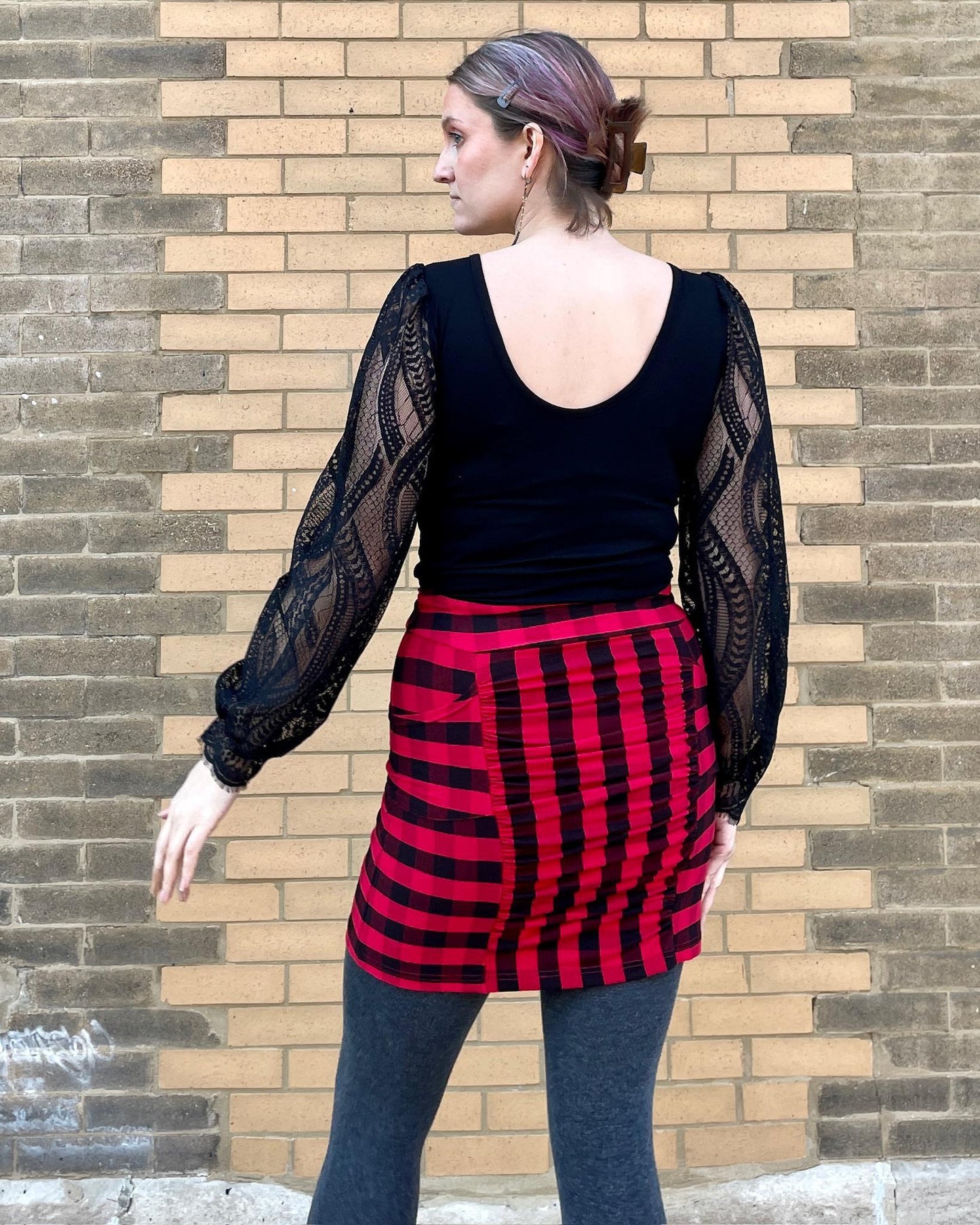 Squasht Lexi Scalloped Lace Sleeve Top in Black - Size XS, Large - SALE