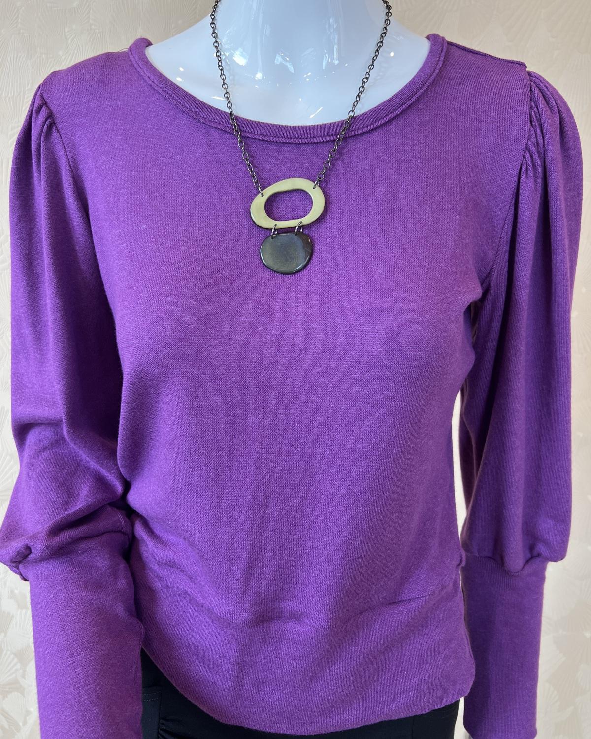 Squasht Violetta Sweater in Grape Purple - Size Small
