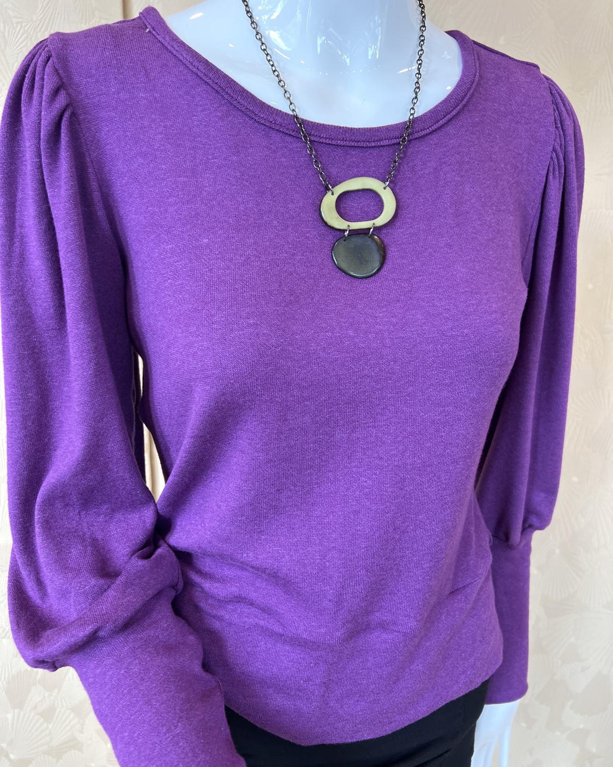 Squasht Violetta Sweater in Grape Purple - Size Small