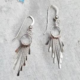 Sosie Designs Silver Paddle Fringe Earrings
