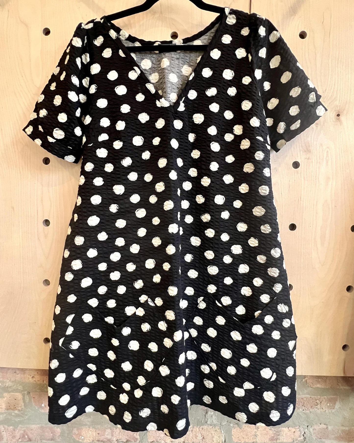 PRE-ORDER Squasht Winifred Dress Black with White Dots Cotton Ripple