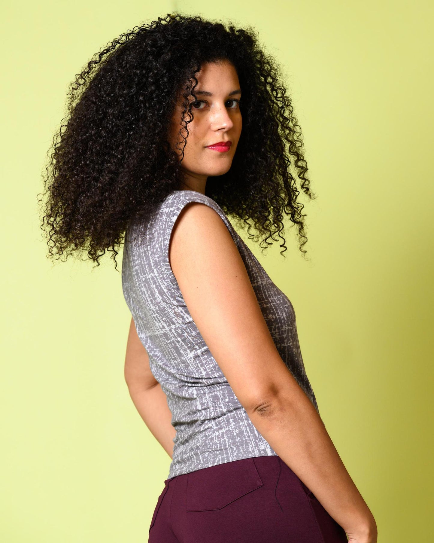 Squasht Croppish Tee in Gray and White Sketch Print - SALE - Size XS, XL, 2XL