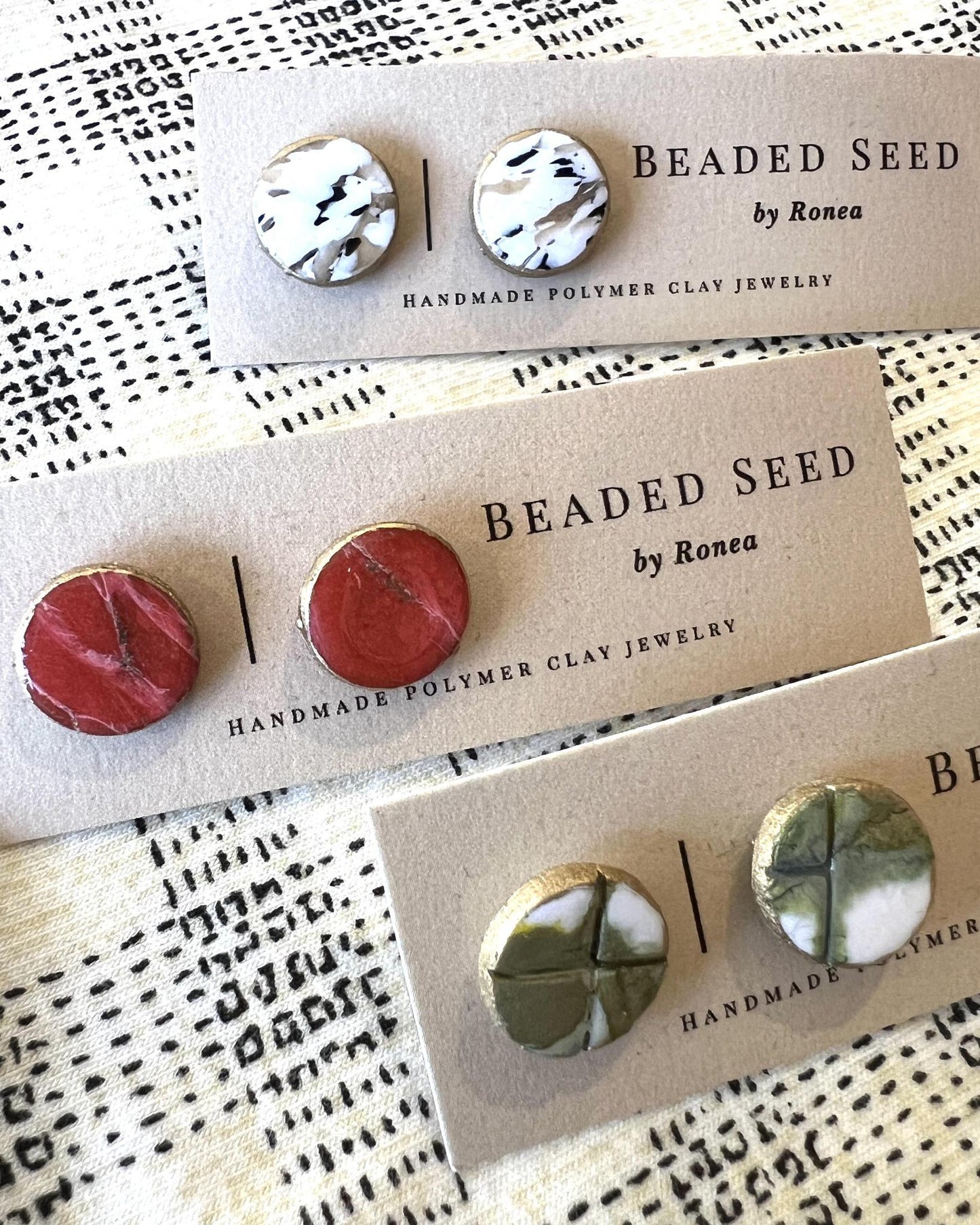 Beaded Seed by Ronea Small Circle Stud Earrings