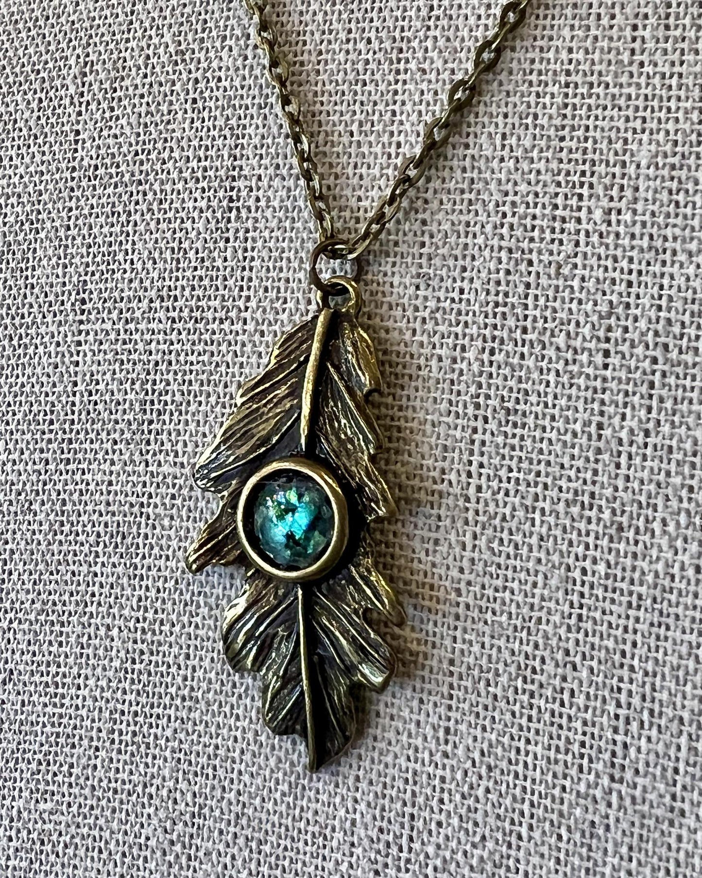 Pajaro Negro Leaf with Abalone Shell Necklace