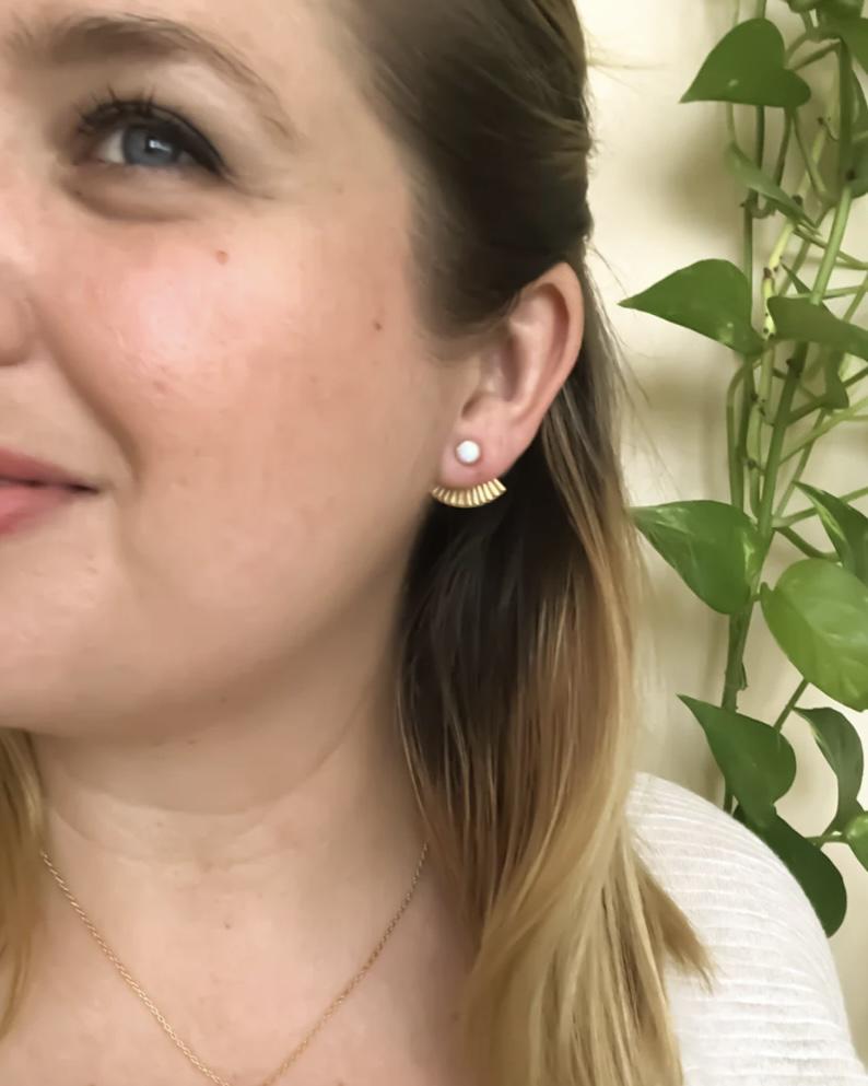 Michelle Starbuck Mini Pleat Jackets Opal Studs