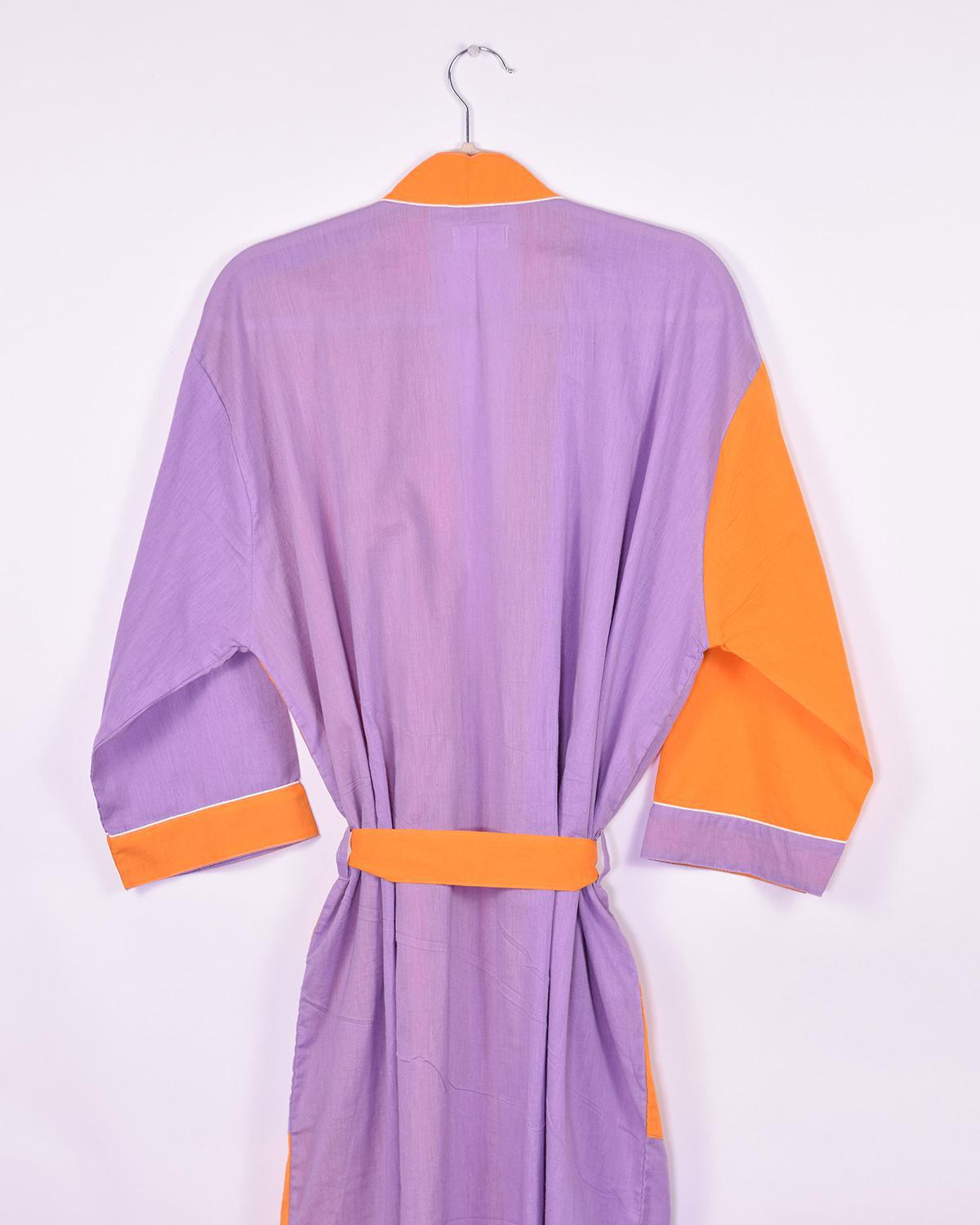 Txtile Lightweight Cotton Robe - Dream Pop Two Tone Orange & Purple