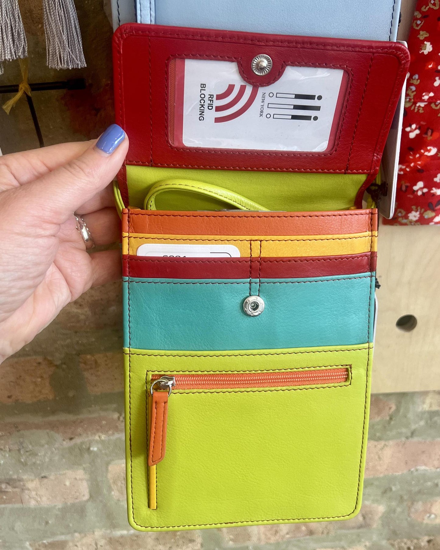 ili Leather Organizer on a String - Citrus Multi