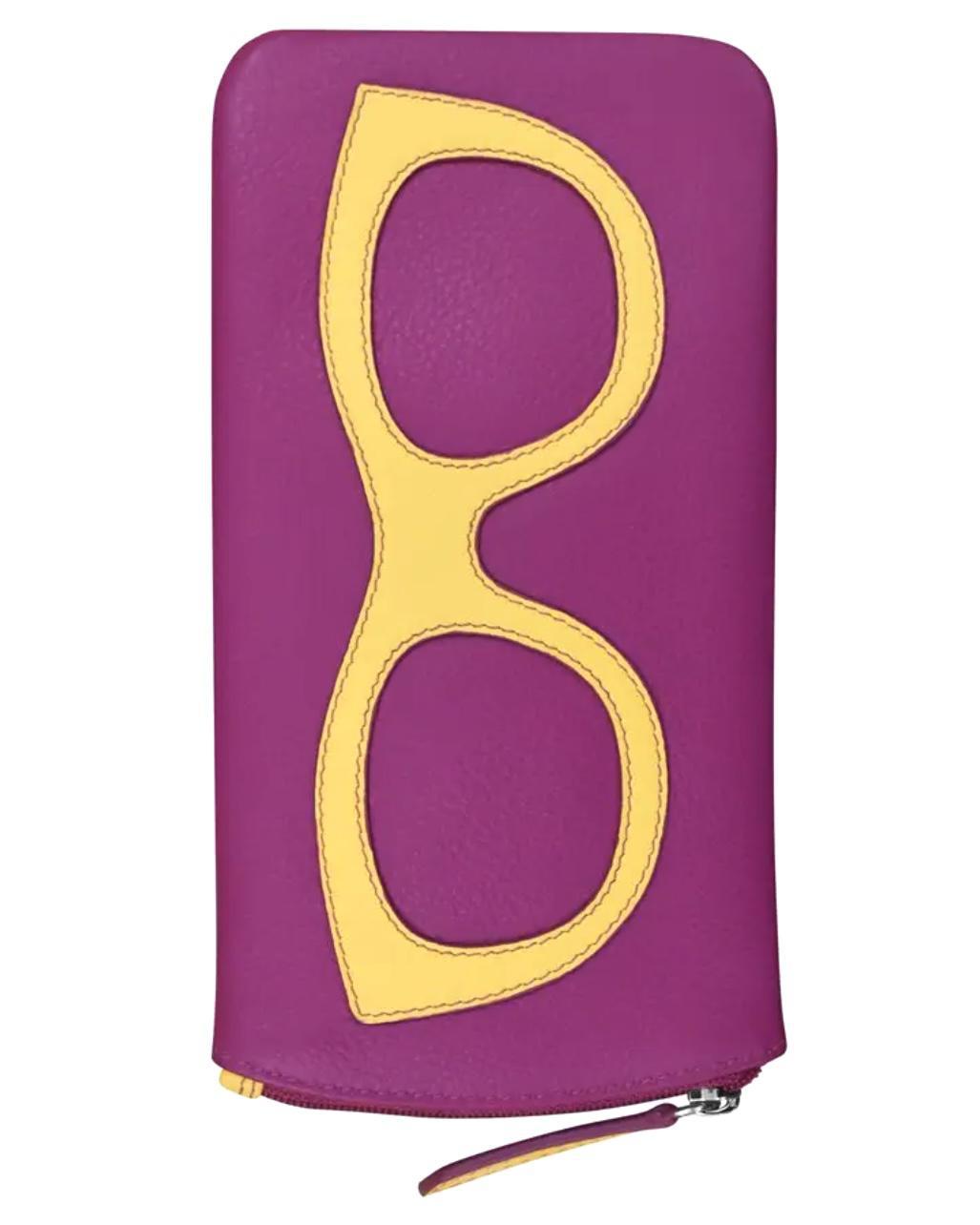 ili Leather Eyeglasses Case in Orchid and Sunshine
