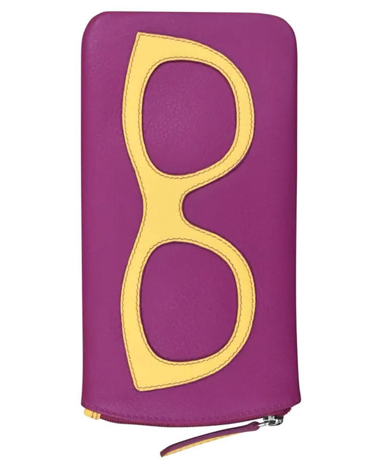 ili Leather Eyeglasses Case in Orchid and Sunshine
