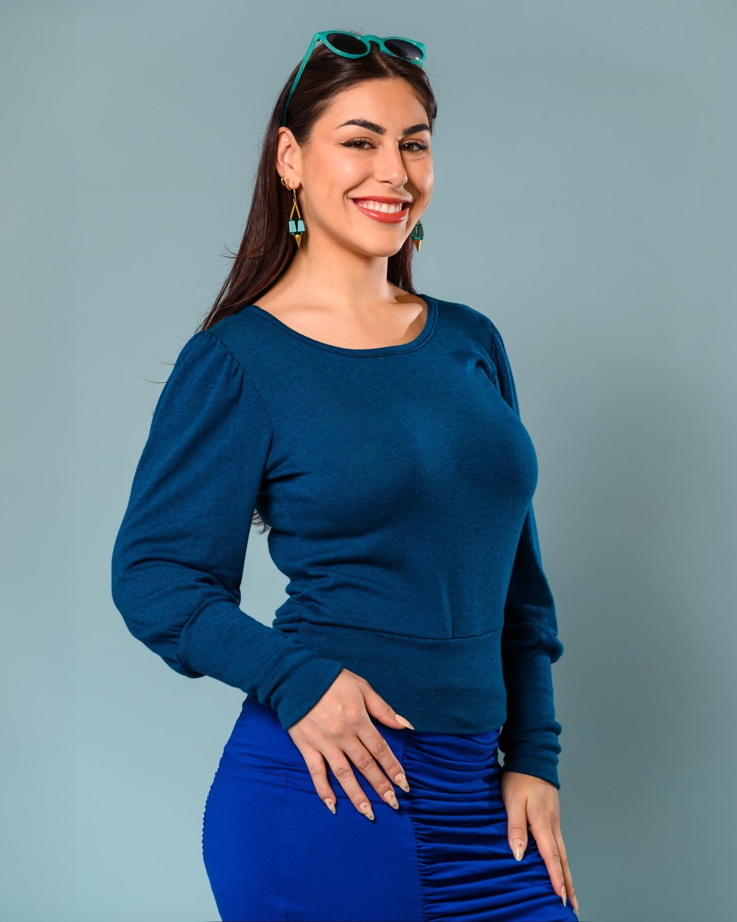 Squasht Violetta Sweater in Sapphire Blue - Size Small