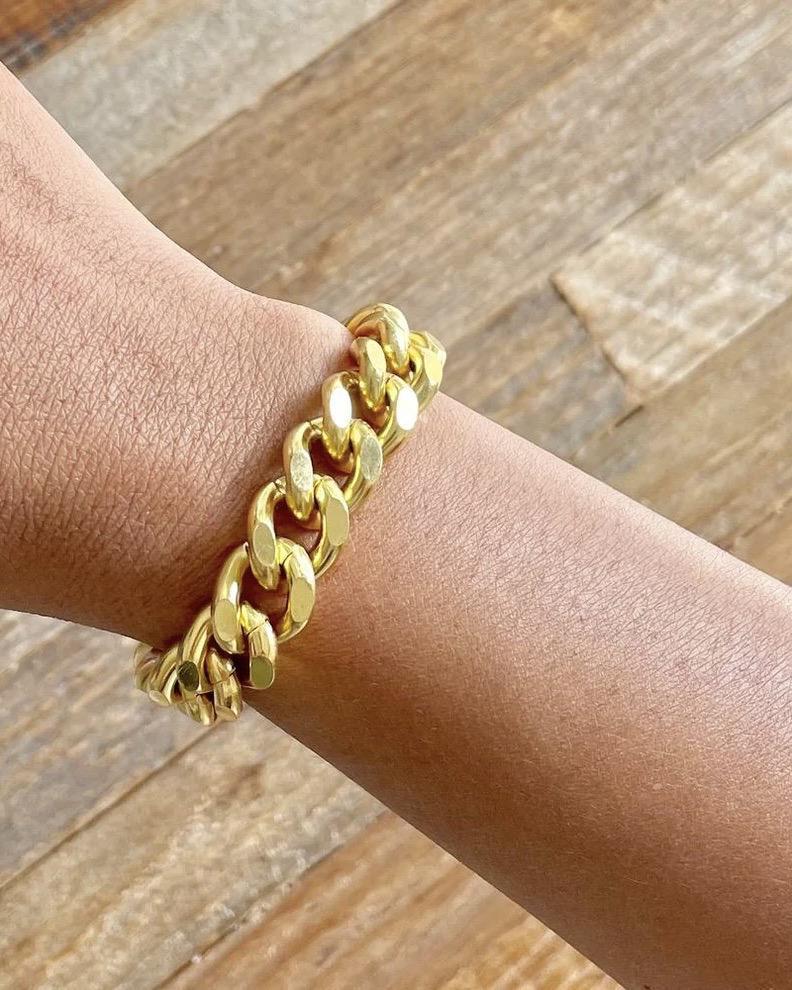 David Aubrey Chunky Gold Chain Bracelet