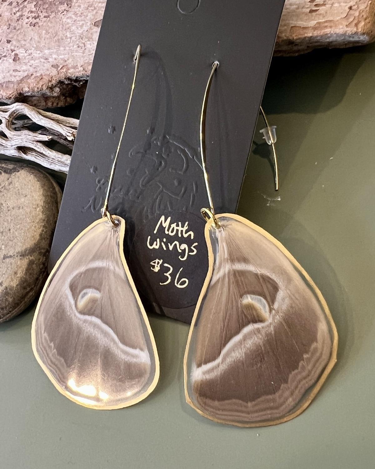 Pajaro Negro Moth Wing Earrings