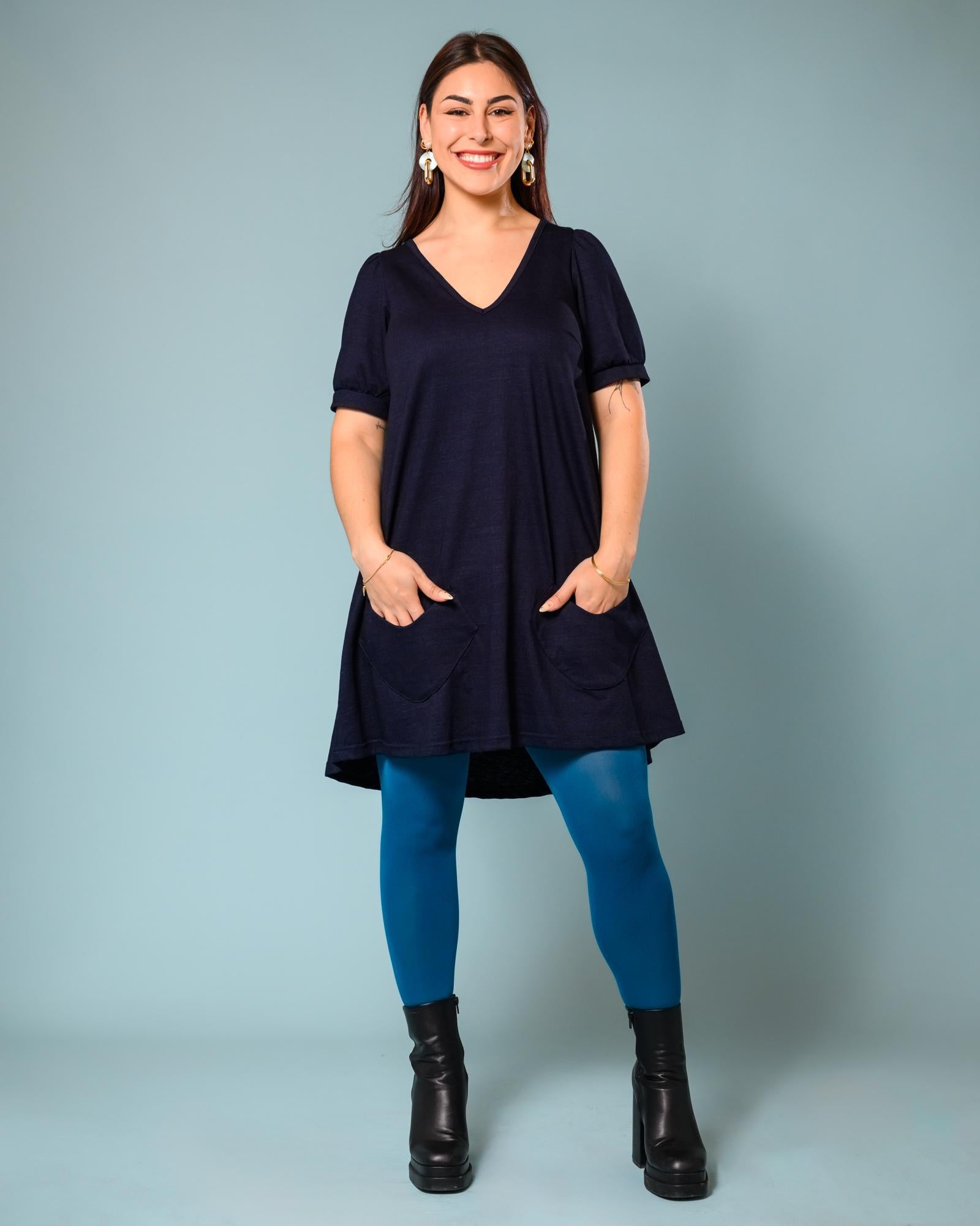 Squasht Winifred Shift Dress in Deep Midnight Blue - SALE - Size XS, Small, XL Small Squasht Winifred Shift Dress in Deep Midnight Blue - SALE - Size XS, Small, XL Small