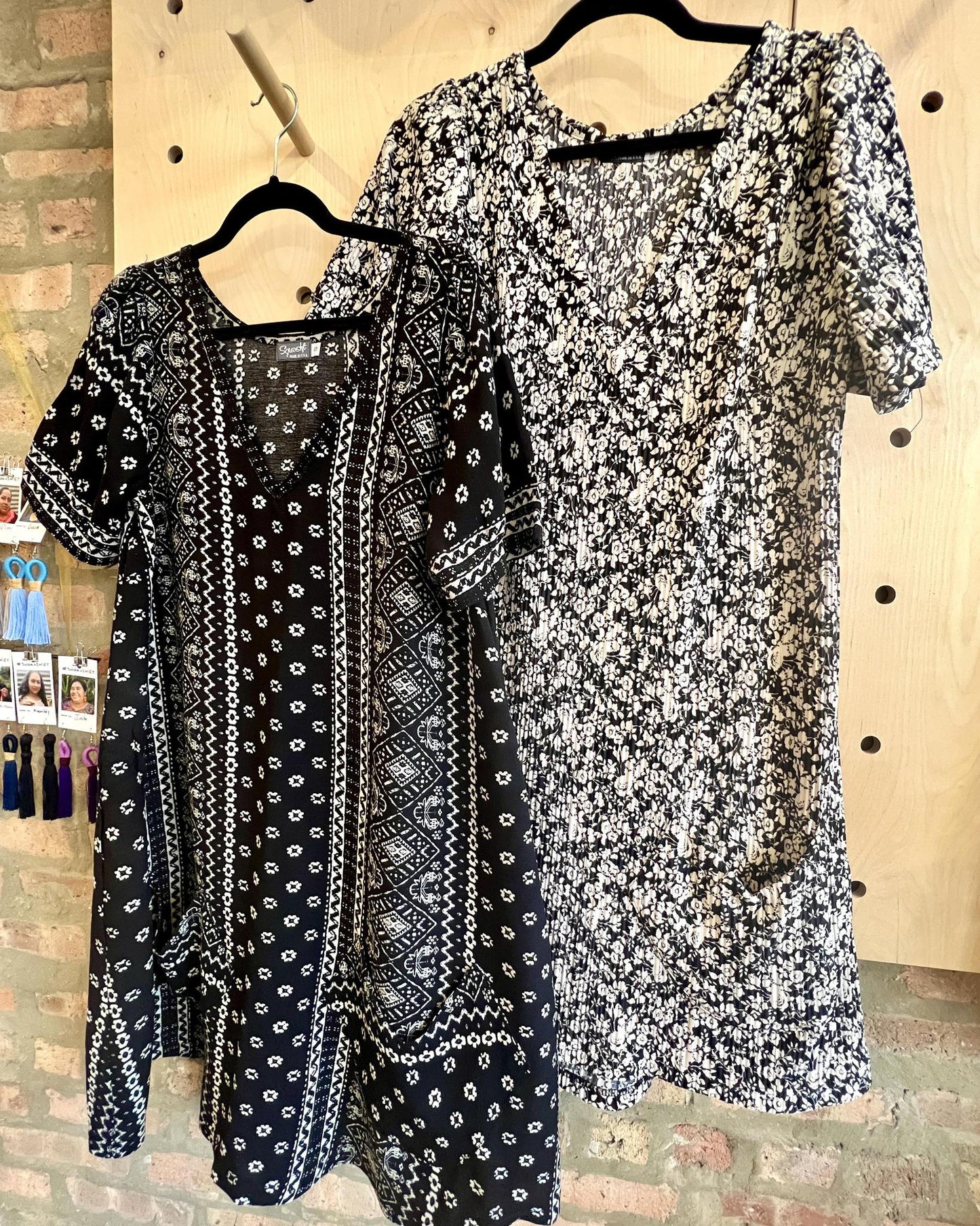 PRE-ORDER Squasht Winifred Dress in Black and White Ditsy Floral Print