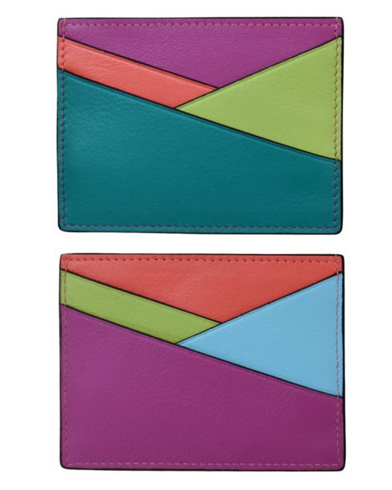 ili Leather Asymmetric Card Case Paradise Multi