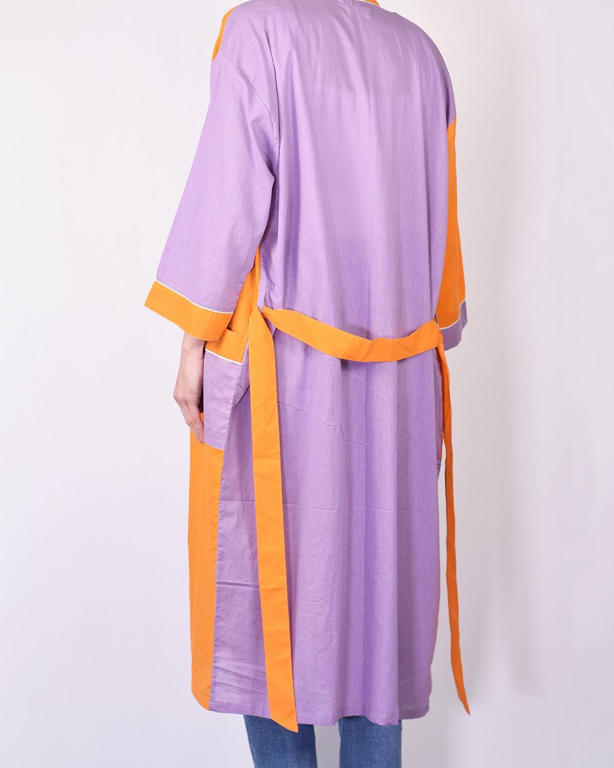 Txtile Lightweight Cotton Robe - Dream Pop Two Tone Orange & Purple