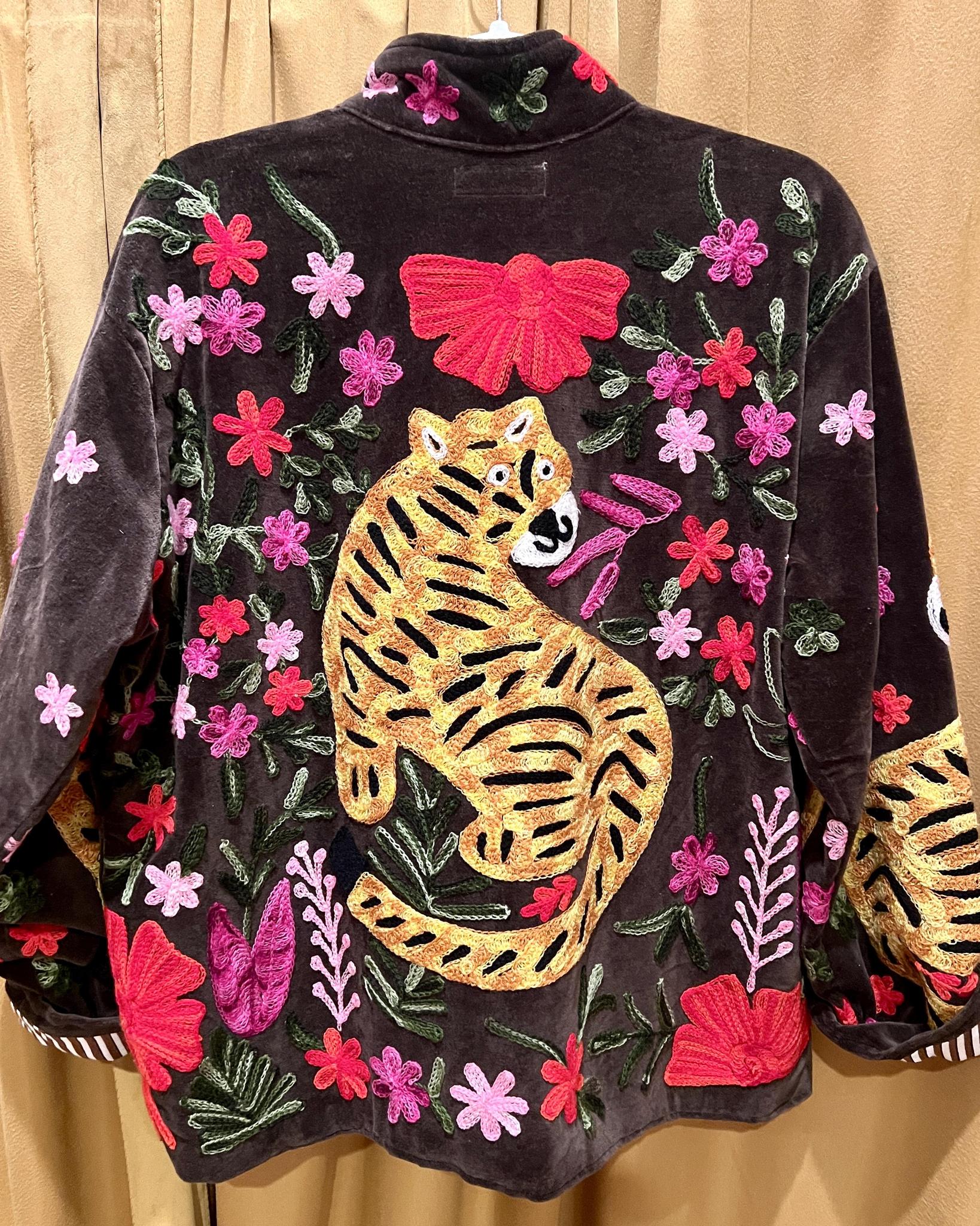 値下げあり needles tiger jacket Txtile Crazy Tiger Velvet Jacket in Dark Brown – Squasht Boutique
