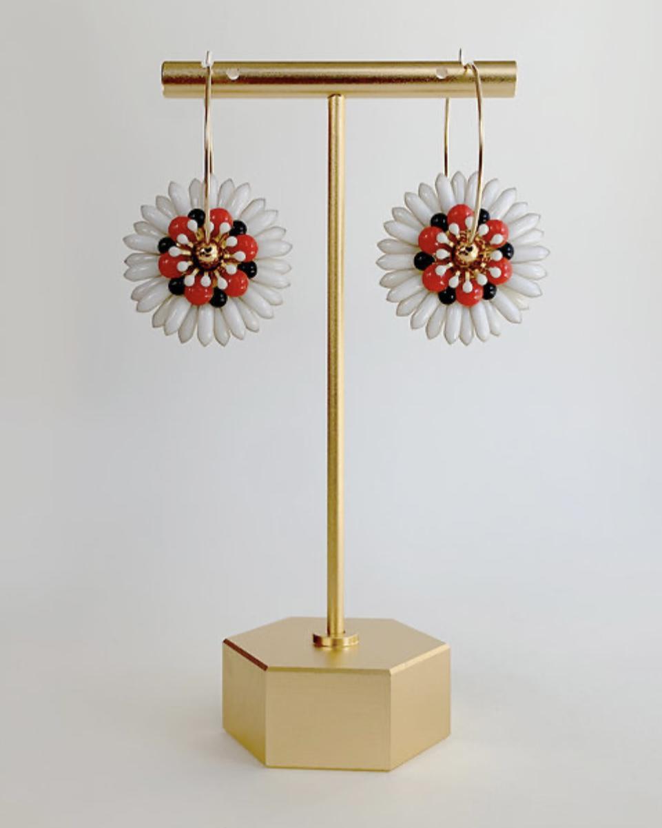 caliLOVESchi 14k Gold Hoops - Flower Power