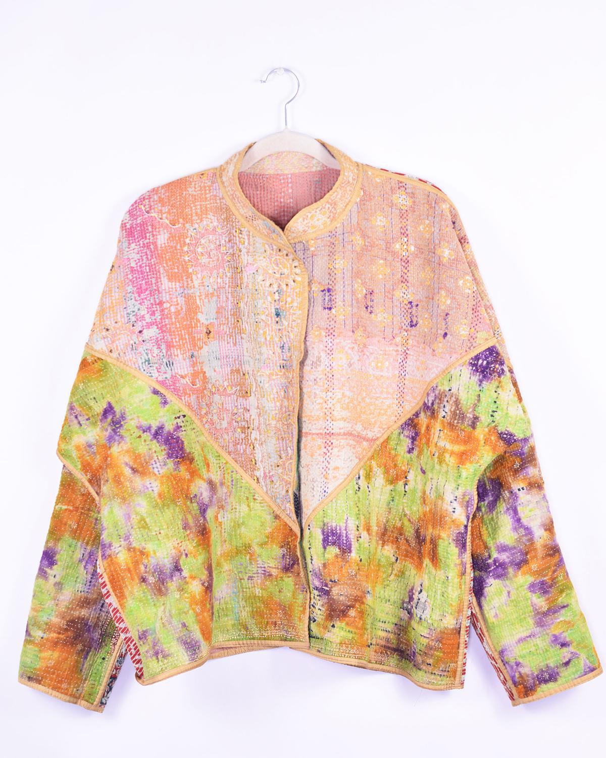 Txtile Charlie Aditi Quilted Reversible Patchwork Kantha Jacket
