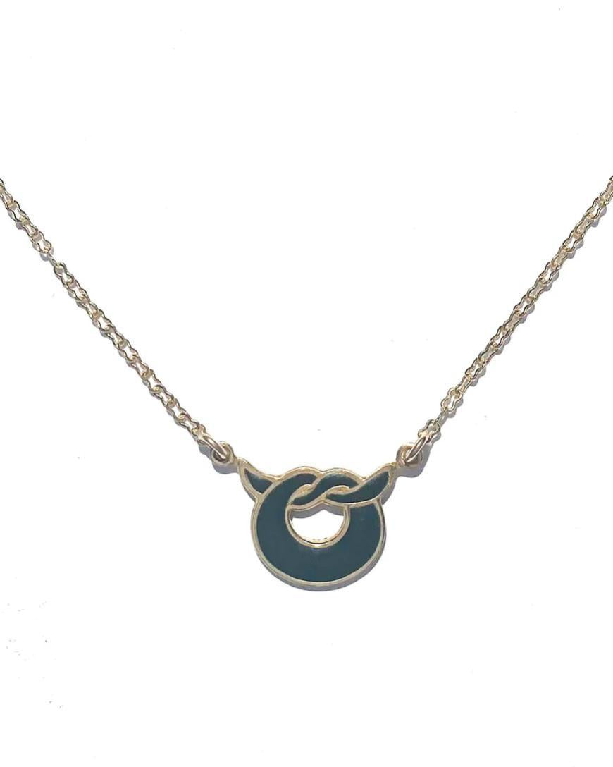 Michelle Starbuck Forest Green Overhand Knot Necklace