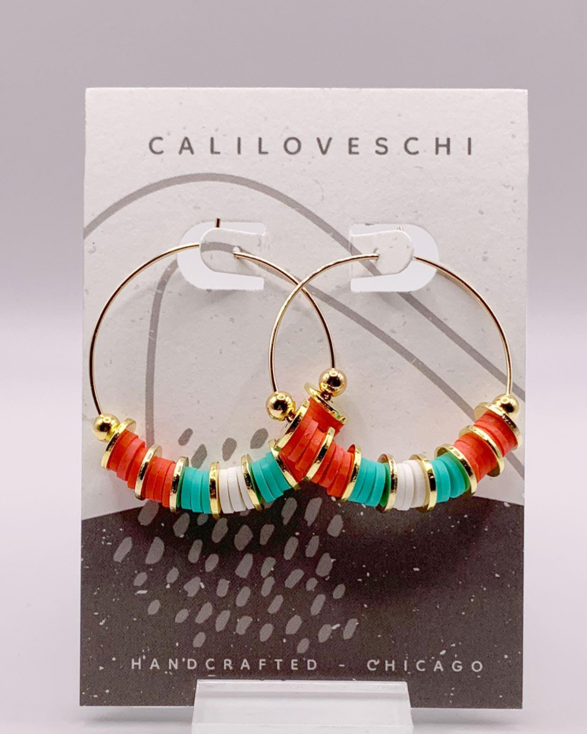 caliLOVESchi 14k Gold Hoops - Coral Coast