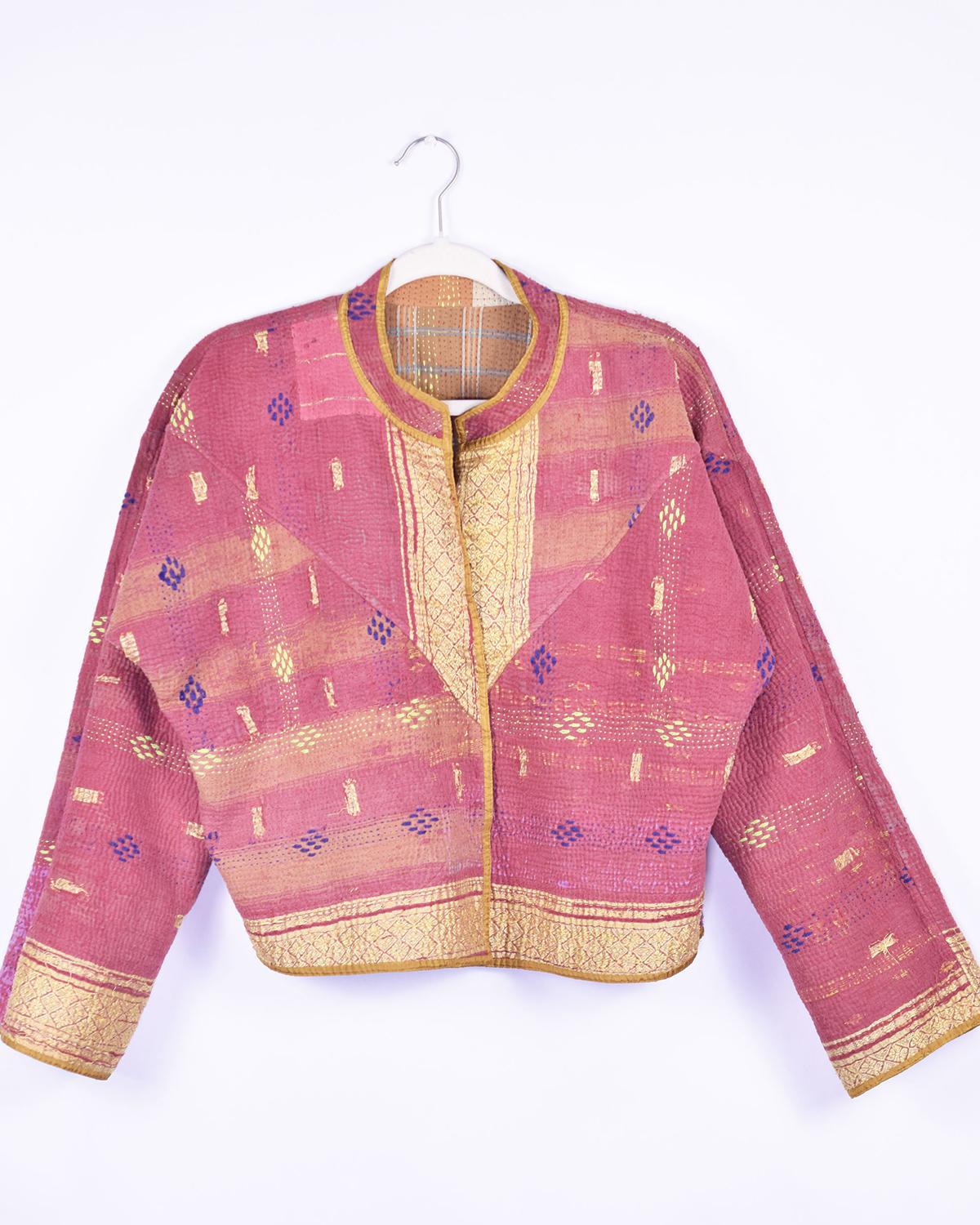 Txtile Sofie Maya Quilted Reversible Patchwork Kantha Jacket