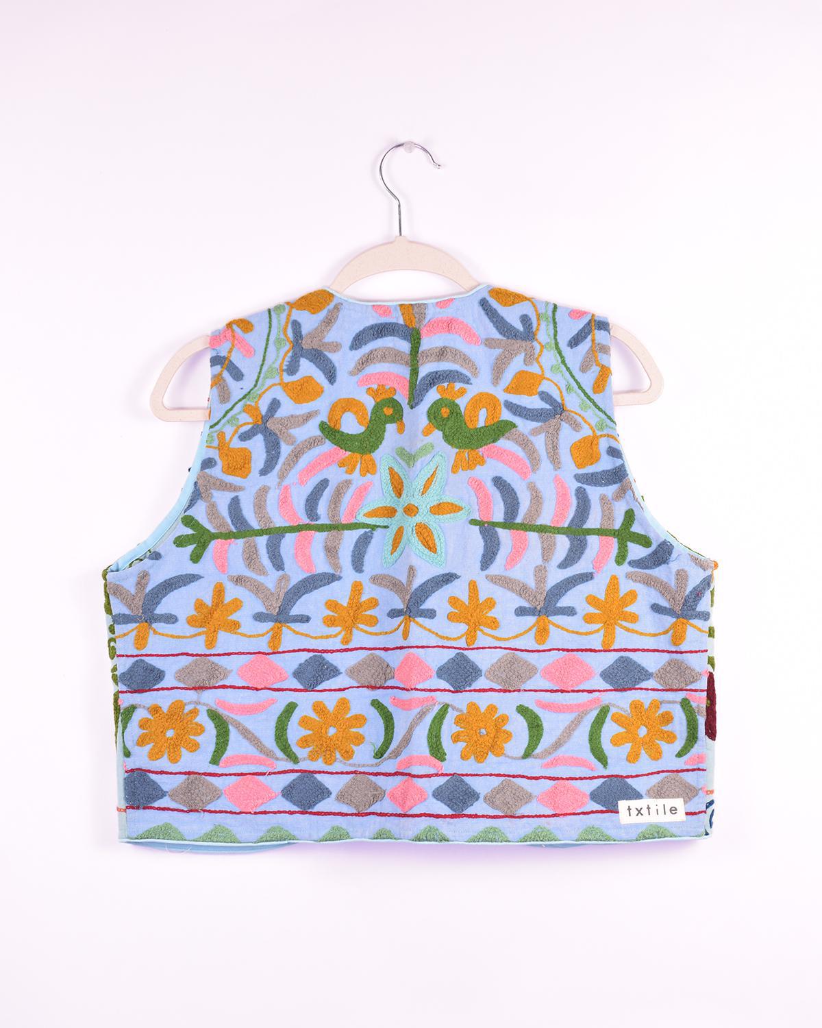 Txtile Maddie Quilted Reversible Patchwork Kantha Quilt in Flower Fiesta