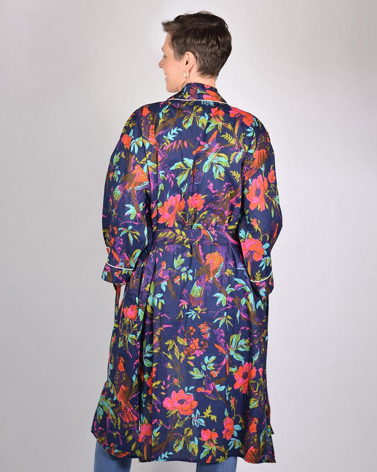Txtile Lightweight Cotton Robe - Midnight Rainforest