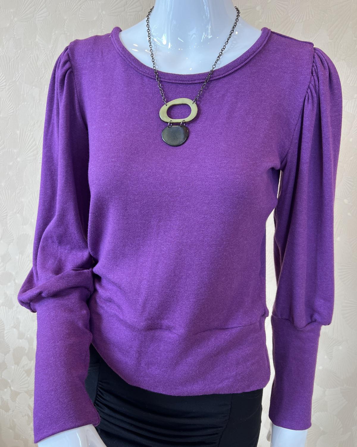 Squasht Violetta Sweater in Grape Purple - Size Small