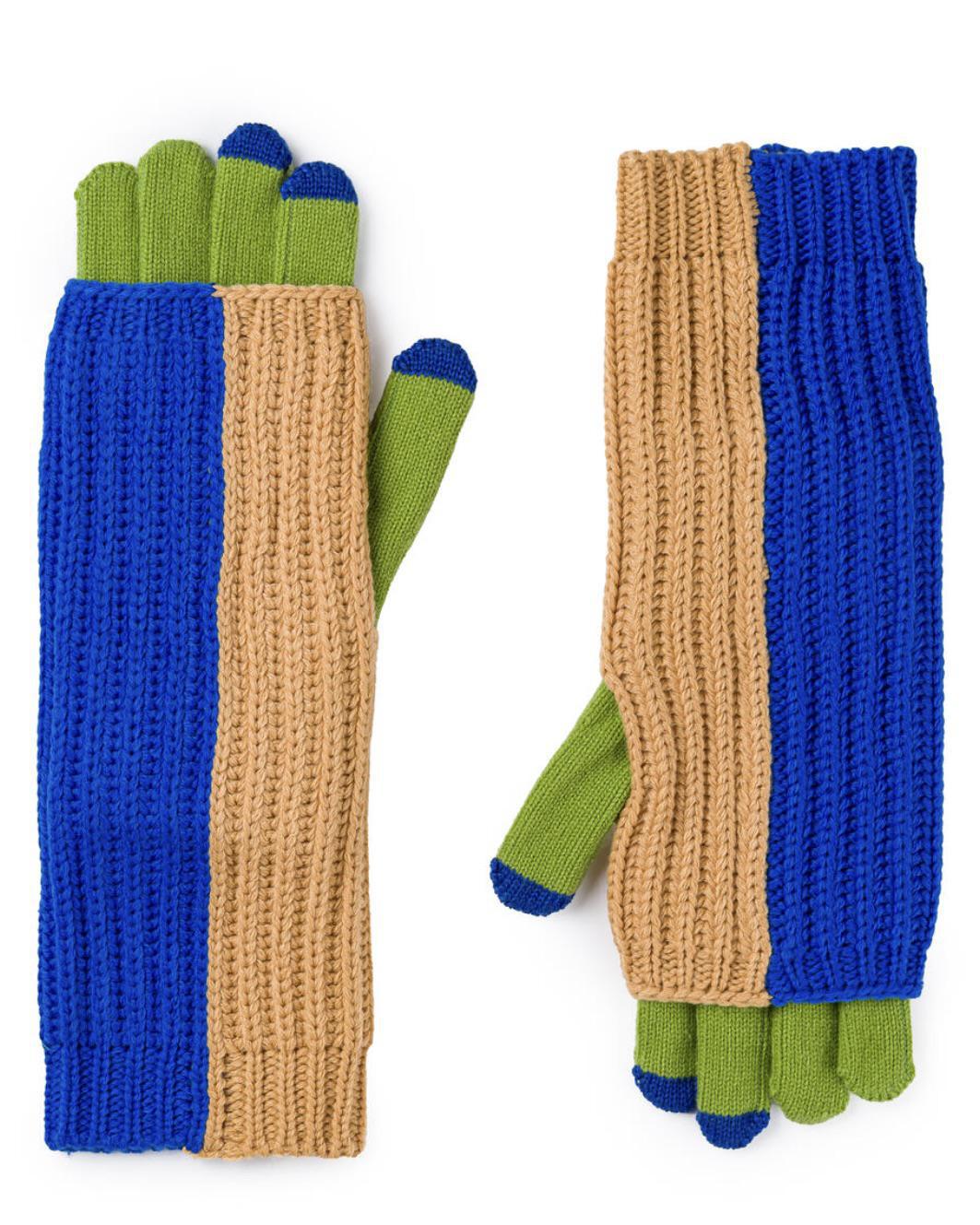 Verloop Chunky Colorblock 2-in-1 Gloves Cobalt