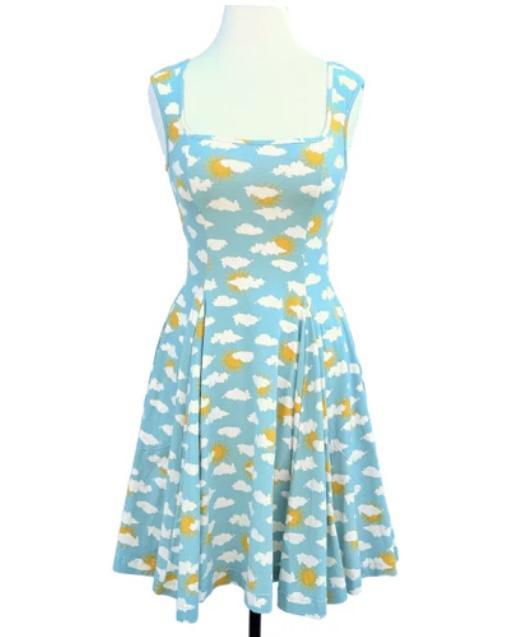 Effie's Heart Parisienne Dress in Sky Print