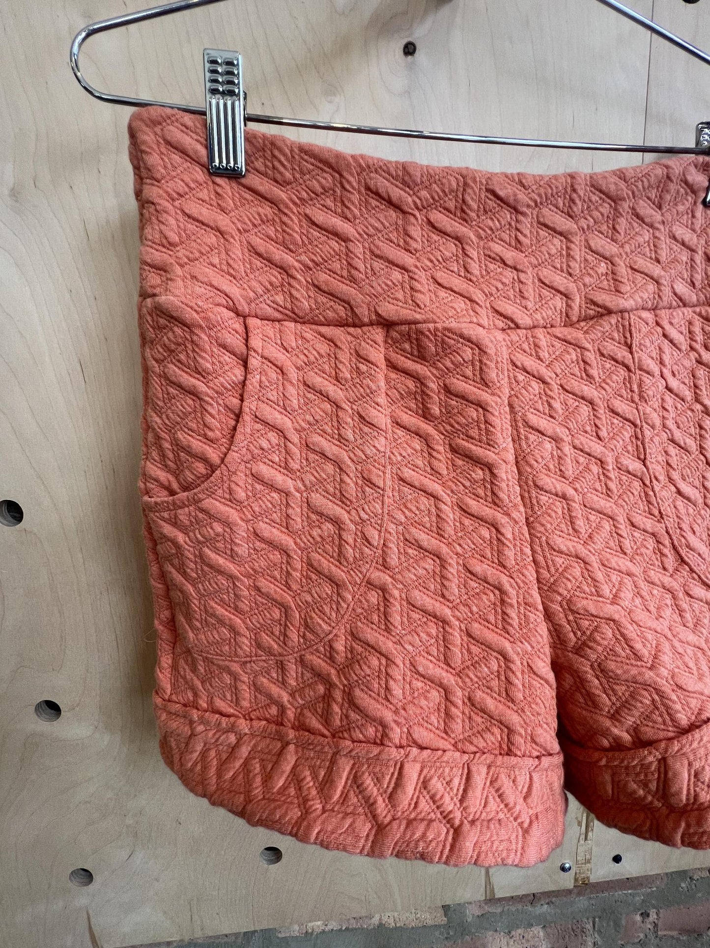 Squasht Short Shorts in Textured Orange Sherbet - SALE - Size Small, Large, 2XL