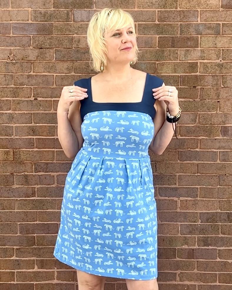 Squasht Wide Strap Dress in Big Cats Print - SALE - Small, Large, 2XL