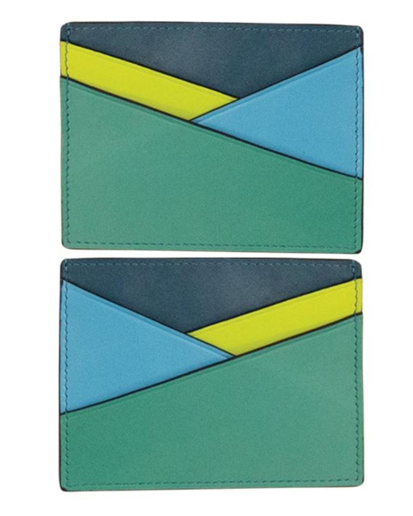 ili Leather Asymmetric Card Case Serenity Multi